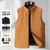 Chaleco de plumas para hombre, otoño/invierno, cuello alto, cierre de cremallera, 90% plumón de pato blanco, cálido, chaqueta sin mangas casual para hombres jóvenes y de mediana edad