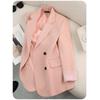 Chaqueta de Traje Pequeño Rosa para Mujer Primavera y Otoño Transfronterizo Nuevo Estilo Coreano Temperamento Diosa Fan Top de Traje Pequeño de Alta Gama