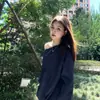 Comércio Exterior 2026 Primavera/Outono Feminino Casual Americano Ombro a Ombro Assimétrico Solto Manga Longa Moletom