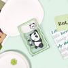 Estojo Deslizante para Cartão de Panda de Desenho Animado com Cordão Retrátil para Cartão de Estudante, Cartão de Refeição, Cartão de Jogo, Cartão de Trabalho, Conjunto de Identidade