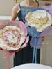Papel Embalagem Artístico Espesso Papel Mármore Siciliano Papel Kraft Papel para Buquê Embalagem de Flores Artificiais Atacado