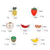 Broche creativo de fruta de joyería europea y americana, sandía, fresa, manzana, plátano, piña, kiwi, pin de esmalte