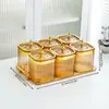Recipiente de Armazenamento Selado para Cozinha, Grau Alimentício, Caixa de Armazenamento Quadrada Transparente de Plástico para Grãos e Macarrão, à Prova de Mofo e Umidade