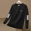 Envío RápidoNueva Sudadera de Manga Larga con Cuello Redondo Holgada de Primavera y Otoño, Camiseta Base Estampada de Moda para Hombre