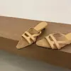 Primer Encuentro con las Sandalias Planas de Tira Fina Estilo Resort Coreano para Mujer, Pantuflas Versátiles Retro de Verano con Diseño de Tira Fina y Punta Abierta