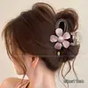 Pinza para el Cabello de Mariposa Estilo Coreano con Acabado de Alta Gama, Exquisita Pinza de Tiburón para Mujer, Pasador Floral Dulce, Pinza Extra Grande, Accesorio para el Cabello