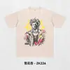 Camiseta Informal Holgada de Manga Corta con Estampado de Dibujos Animados y Anime, Algodón Lavado Transpirable Delgado de Verano, Transfronteriza, 230g