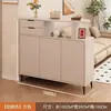 Armário de entrada em madeira maciça, armário de sapatos combinado, para uso doméstico, adequado para a entrada ou sala de estar, design novo, armário de armazenamento de dupla face, estilo cor creme