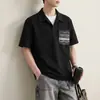 Camiseta Polo Masculina Verão Retro Americano Gola Seagull Gola Polo Manga Curta Tendência Casual Versátil Camisa Polo para Casal Camiseta Tendência