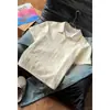 Camisa Polo Texturizada con Patrón de Espiga Estilo Old Money, Marca Trendy Retro Americana, Camiseta Fresca y Elegante Juvenil Falsa de Dos Piezas de Manga Corta