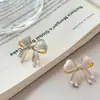 Pendientes de Verano Dulces Beige con Lazo para Mujer, Sencillos y de Moda, Adecuados para el Trabajo Diario, con un Ambiente de Alta Gama y Elegante, Juveniles y Sofisticados