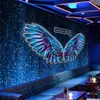 Papel de parede de decoração de box de bar KTV 3D Asas de celebridade da internet Céu Estrelado luminoso imitação Papel de parede Tecnologia Sensação Mural de salão de e-sports