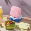 Lonchera Simple para Estudiante con Tres Compartimentos de Plástico PP Cantina Dormitorio Empaque Lonchera Calentamiento para Microondas con Tenedor