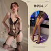 Lingerie Sexy com Alças de Renda, Pijama Peça Única para Mulheres, Design Quente com Abertura na Virilha, Não Precisa Tirar, Uniforme Apaixonado, Roupa Provocante