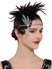 Anos 1920 Festa de Solteiro Pluma Tiara de Cabeça Máscara Pluma Broca Adorno de Cabeça Feminino Acessórios Decorativos Pronta em Estoque