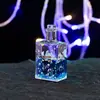 Botella Pequeña Cuadrada de Acrílico Reloj de Arena Líquido Aceite Gota Velero Botella de Deriva Decoración de Escritorio para el Hogar Pequeños Adornos Regalos para Niños