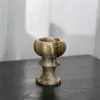 Ornamento de mármore estilo medieval com base alta para salas de estar de hotel e villa, copo de aromaterapia, castiçal de concha, decoração em pedra natural