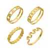 Conjunto de Pulseras de Hebilla Ancha en Forma de Corazón de Lujo de Nicho Estilo Europeo y Americano, Acero Inoxidable Chapado en Oro Real de 18 Quilates