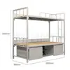 Cama de Solteiro Campanha Estilo Xangai Espessa Cama de Ferro Armário Mesa de Estudo e Cadeira Combinação Armário de Casa Beliche Superior e Inferior