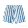 Nuevos bañadores para niños, para niños, de 6 meses a 4 años, estampado de rayas con pajarita, pantalones cortos de playa transfronterizos para bebés