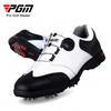 Zapatos de golf PGM para hombre, zapatos de clavos móviles, impermeables de piel de vaca, cordones giratorios, suministro directo de fábrica