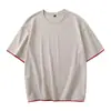 Nueva camiseta de manga corta verano costura falso dos piezas cuello redondo media manga algodón casual básica camiseta de publicidad logo estampado