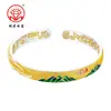 Plata Pura 9999 Color Esmalte Mil Millas de Ríos y Montañas Zorro Pulsera de Plata Esterlina para Mujer Sólida Abierta Nuevo Estilo Chino Pulsera de Plata Regalo