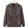 Cardigã Suéter de Primavera da Vovó, Roupa Soltinha para Primavera e Outono para Mulheres de Meia-Idade e Idosas, Jaqueta de Tricô da Mamãe, Roupa para Idosos