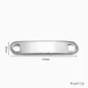 Colgante de Acero Inoxidable Caliente Curvado de Marca Rectangular con Doble Agujero para Conexión de Pulsera Curva DIY Accesorios de Joyería