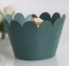 Forma de muffin estilo europeu para assar bolo de onda grande, copo de papel com filme glitter, borda prateada, copo de papel oco, atacado