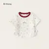 [Colección de Camisetas de Manga Corta para Niños] Camisetas Estampadas para Niñas, Dulces Tops para Bebés Estilo Coreano, Cuello de Muñeca Adorable, Cuello Redondo, Modernos