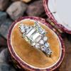 Cao Shi comércio exterior transfronteiriço venda quente corte retangular anel de diamante artificial estrela enfeite versátil simples namoradas anel feminino