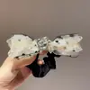 Elástico de Cabelo de Rede com Bolinhas e Strass Elegante, Estilo Coreano Dongdaemun, Novo Acessório de Cabelo Doce e Estiloso