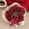 Goma para el pelo de alta gama estilo coreano para mujer, scrunchie con lazo de encaje, cuerda para moño de pelo linda, accesorio para el pelo versátil