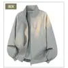 Nova jaqueta bomber de retalhos canelados transfronteiriços com design desconstruído para homens e mulheres, top com gola alta, jaqueta casual estilo americano