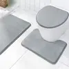 Alfombrilla de baño transfronteriza, Juego de tres piezas para inodoro, Alfombra, Felpudo antideslizante para baño, Felpudo absorbente para entrada de cocina, Alfombra