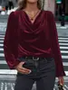 Outono e Inverno 2025 Novas Roupas Femininas Transfronteiriças Amazon Wish Europeu e Americano Veludo Coreano Gola de Pelo Tops Femininos de Manga Longa para Mulheres