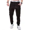 Cross-border novo tamanho europeu moda masculina cor sólida bolso lateral cinto de renda casual tornozelo amarrado calças calças Novo Exército Verde
