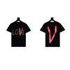 2024 VLONE Camiseta de Manga Corta Serie V Grande Estampado de Estrella V Camiseta de Manga Corta para Parejas Hombres y Mujeres Tendencia High Street Personalizada