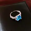 Anel aberto quadrado de zircônia estilo corte francês, brincos, colar, brincos de luxo leve de alta qualidade, conjunto de joias elegante