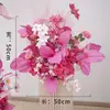 Decoración de Ceremonia de Área de Entrega con Decoración de Columna Romana, Adornos de Área de Entrega, Flores Artificiales, Bolas de Flores, Decoración de Escena de Columna de Flores