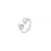 Anillo Tejido de Flor Perla Imitación para Mujer Dulce Cool Moda Personalidad Elegante Anillo Abierto Anillo de Dedo Moda