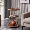 Mesa Lateral de Sofá Personalizada de Três Camadas Estilo Nórdico de Luxo Leve Pequeno Apartamento Sala de Estar Armazenamento no Chão Mesa de Canto Quarto Mesa de Cabeceira