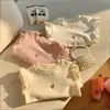 Camiseta de Niña para Primavera y Otoño Bebé Elegante Infantil Moderna Marca Versión Coreana Bordado de Corazón Manga Acampanada Camiseta Térmica Base