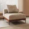 Sofá de madeira maciça estilo japonês com estética de madeira natural, design Wabi-Sabi, luxo leve, adequado para hotéis boutique, vilas e espaços de design; um sofá seccional minimalista