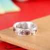 Anillo de Esmalte de Flor de Plata 9999 Pie de Plata Carácter Moda para Mujer Estilo Nacional Personalidad Combinable Anillo Abierto
