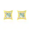 Nuevos Pendientes de Jade Natural Grado A Estilo Chino para Mujer, Pendientes de Oro Estrella de Cuatro Puntas de Jade Azul Agua, Suministro para Transmisiones en Vivo al por Mayor