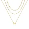 Collar con Colgante de Disco de Barra Multicapa Transfronterizo de Amazon para Mujer Cadena de Clavícula Tendencia de Personalidad Joyería Nueva de Nicho