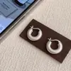 Versión Coreana Ins Diseño de Nicho Temperamento Minimalista Versátil Textura de Engranaje Pendientes de Plata de Ley S925 para Mujer