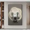 Kaws pintura colgante marca de moda oso violento sala de estar sofá pintura de piso mural moderno minimalista pasillo pintura decorativa estudio en vivo